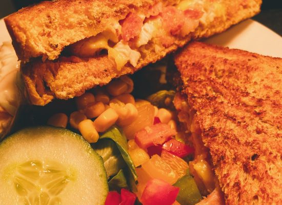 Processed with VSCO with e5 preset up close of toasted sandwich