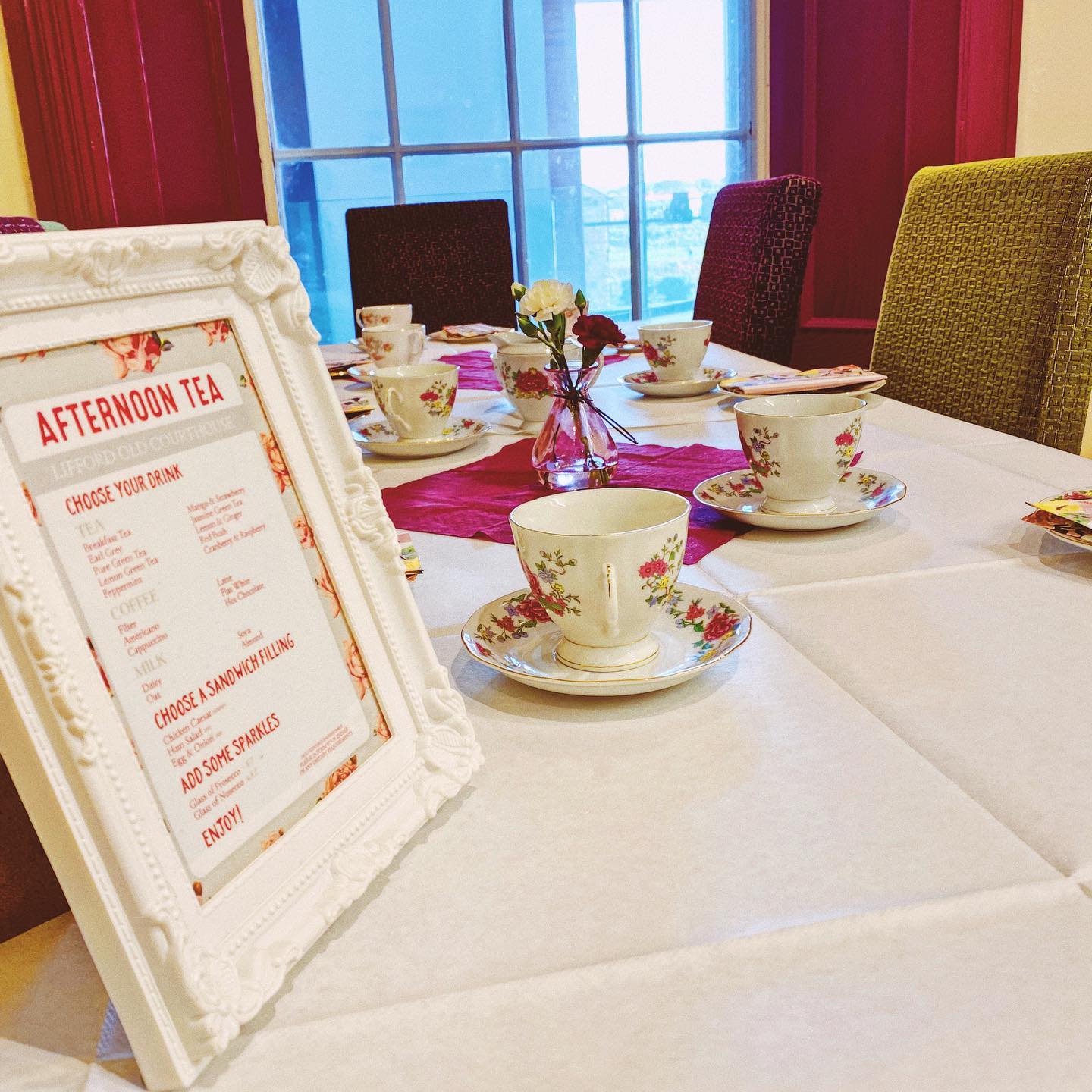 Afternoon tea set at table