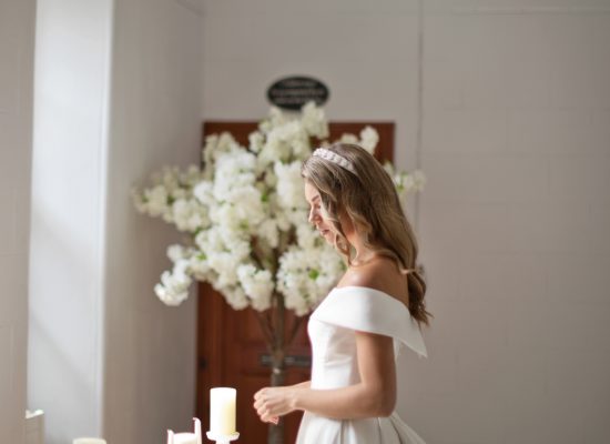 6S2A2018 Patrick bride at ceremonial table looking down at it