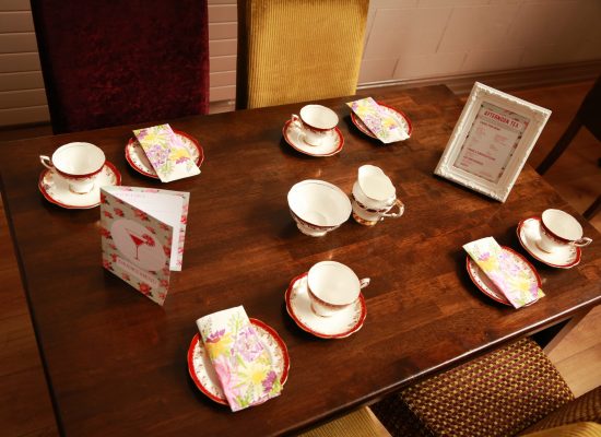 LIFFORD COURTHOUSE-101 table set for afternoon tea